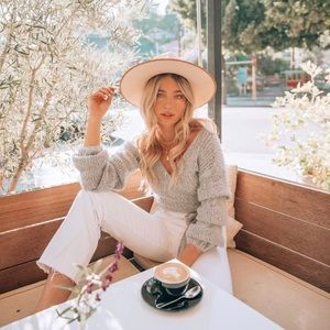 NWT 12th Tribe No Lies Grey Wrapped Sweater